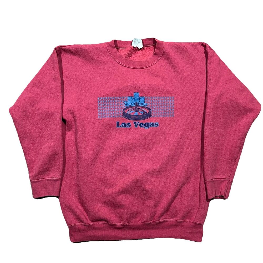 Vintage Las Vegas Desert Heat Crewneck Sweatshirt Red 90s Size L